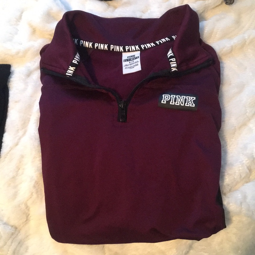 Pink athletic quarter zip